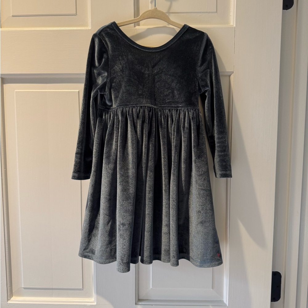 Pink Chicken Gray Velvet Kids Dress